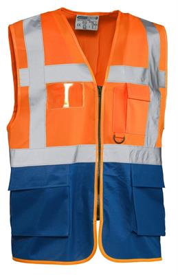 GILET LASER ALTA VISIBILITÀ - ARANCIO/BLU